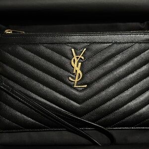Saint Laurent Black Wristlet